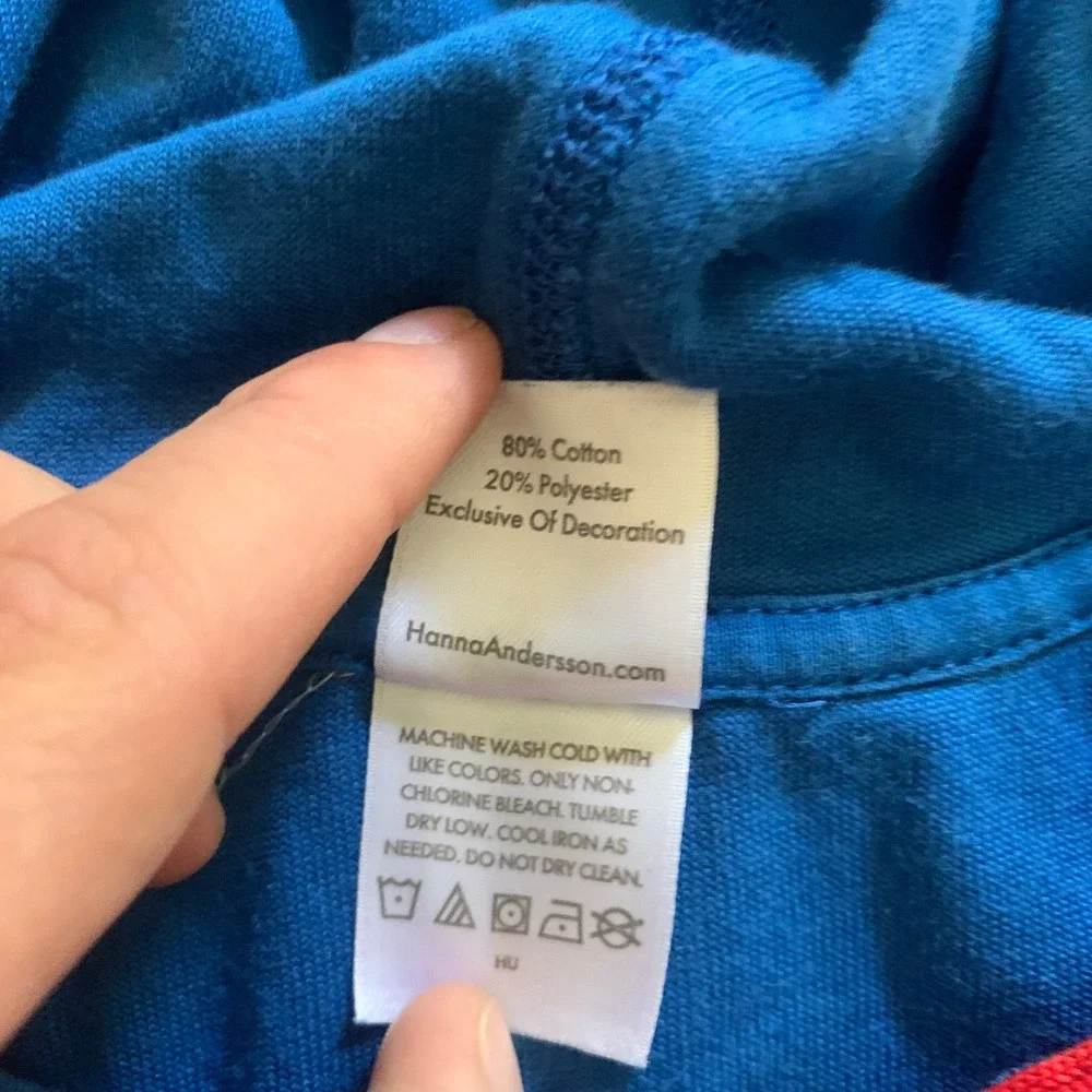 Hanna Andersson Kids Blue Terry Cloth Hooded Beach Cover Up Rainbow US 10 140cm